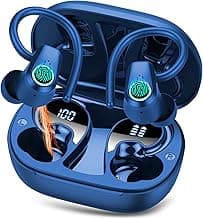 Wireless Earbuds, Sport Headphones Bluetooth 5.3, Ear Buds Wireless Earbuds Bluetooth, 50H Playtime HD Stereo Noise Cancelling Earbuds, Dual LED Display, IP7 Waterproof Running Earphones, Pure Blue