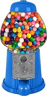 Mini Gumball Machine - Premium Vintage Candy Dispenser with Glass Globe, Metal Base, and Free Spin Coin Mechanism by Great Northern Popcorn (Blue) image