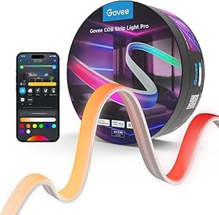 Govee COB LED Strip Light Pro, LED Lights for Bedroom Compatible with Alexa, Google Assistant and Matter, RGBICW Light with Warm White, Smart Strip Light, Christmas Lights, Color Changing, 9.8ft image