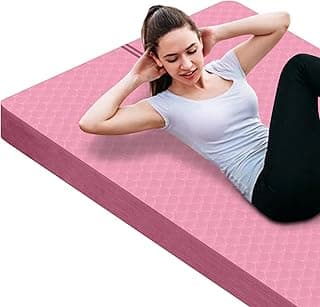 nuveti Large Exercise Mat - 15mm/20mm/30mm Thick Yoga Mat | Workout Mat for Fitness, Yoga, Pilates, Stretching & Floor Exercises for Women & Men with Free Carrying Bag image