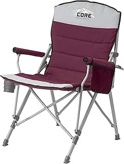 CORE Hard Arm Folding Chair | Portable Chair with Carry Bag | Attached Pocket and Cup Holder for Camping Accessories | Perfect use for Sports, Tailgating, Camping, Outdoors, & Backyards image