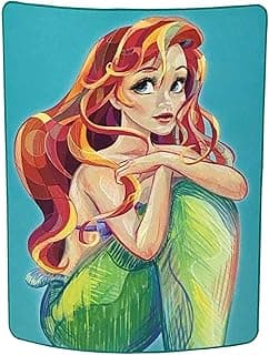 Northwest Disney's Little Mermaid, Ariel Sea Shell Dreaming Micro Raschel Throw Blanket