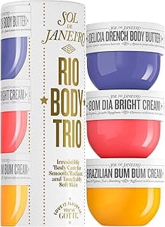 SOL DE JANEIRO Rio Trio Body Cream Discovery Set - Brazilian Bum Bum Cream, Delicia Drench Body Butter, Bom Dia Bright 50 ml - Amazon Exclusive
