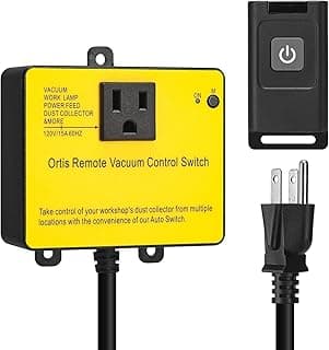 Dust Collector Remote Switch, Ortis 120V Wireless Remote Switch for Dust Collector, 328FT Wireless Range (Battery Included), Heavy Duty Design, Save Your Time and Energy, Enhance Your Work Safety image