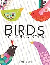 Birds Coloring Book for Kids: Awesome Cartoon Birds on a Floral Background for Kids to Color and Relax image