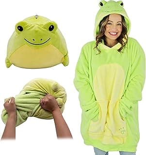 Plushible Wearable Blanket Hoodie, 2-in-1 Oversized Hoodie Blanket Pillow, Long Sleeve Sweatshirt Pocket, Cozy Holiday Gift