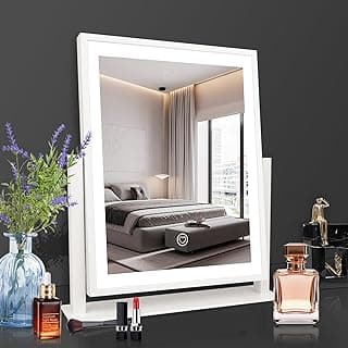 Lighted Makeup Vanity Mirror 15.2inch Upgrated Hollywood Makeup Mirror with Lights, 3 Color Light,Dimmable,Smart Touch Control,360°Rotation,Portable LED Cosmetic Mirror for Travel image
