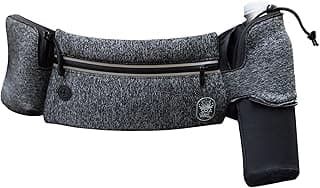 Running Belt with Water Bottle Holder - Waist Bag With Extender for Jogging, Hiking, Cycling, Walking - Dog Walker Hydration Fanny Pack - Sport Pouch iPhone Carrier for Women and Men - Gray image