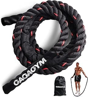 Weighted Jump Rope for Fitness - 9.8ft Heavy Battle Ropes for Exercise, 3LB Workout Rope for Women & Men, Skipping Rope For Gym Training, Home Workout image