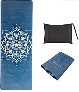 Travel Yoga Mat, Non Slip Exercise Suede Mat with Carry Bag, All-Purpose Fitness Mat with High Density Anti-Tear Surface for Women, Ideal for Pilates Workout (72'' x 26'' x 1.5mm Thick)