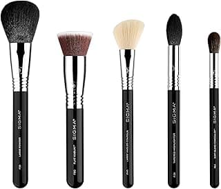Sigma Beauty Makeup Brush Set – Set of 5 Classic Makeup Brushes for Full Face, Professional Makeup Brushes for Foundation, Concealer, Blush/Powder, Contour, and Highlight (5 pcs)
