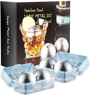 Whiskey Stone Gifts Set, Reusable Metal Ice Cubes, XL Large Stainless Steel Whiskey Stone, Refreezable Ice Ball Set with Storage Case, Unique Christmas Bourbon Gifts, Ice Rocks Wine Chiller