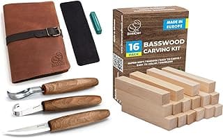 BeaverCraft S14x Wood Spoon Carving Tools Kit BW16 pcs Basswood Carving Blocks image