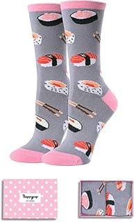 HAPPYPOP Women's Sushi Socks Donut Pickle Gifts - Food Donut Sushi Pickle Socks image