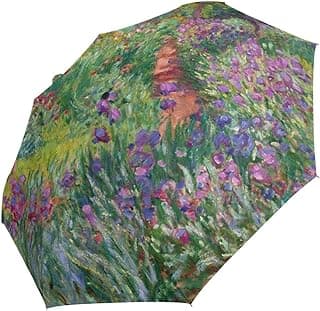 Auto Open Close Umbrella, Van Gogh Folding Travel Umbrellas for Rain and Sun image