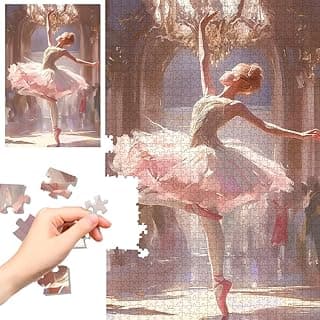 1000 Piece Jigsaw Puzzles for Adults: Romantic & Elegant Ballerina in Archway - Art Puzzle Challenge for Mindfulness & Family Fun (with Letters on Back)