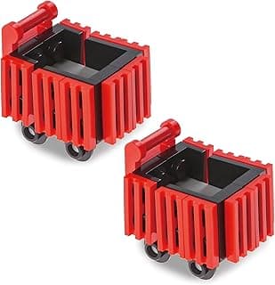 2PCS MOC Set Compatible with Creator Building-Blocks ，Supermarket Red Shopping-Cart Block Model Accessories MOC 44728 48336 Bracket 1 x 2-1 x 2 Inverted Modified 1 x 2 Grille with Bottom image