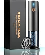 VINABON Electric Wine Opener 2024 - Rechargeable Wine Bottle Opener Corkscrew with Foil Cutter, One-Touch Automatic Operation & LED Lights. Includes Wine Guide eBook