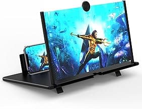 18" Screen Magnifier for Cell Phone - 3D HD Magnifying Projector Screen Enlarger Expanders for Movies, Videos and Gaming – Foldable Phone Stand with Screen Amplifier–Compatible with All Smartphones image