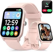 Smart Watches for Women, iOS Android Phones Compatible, Waterproof Fitness Tracker Smartwatches with Call, Alexa Voice, Heart Rate/Spo2 Monitoring, Sleep Tracking, 1.8 Inches (Pink) image