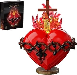 Sacred Heart of Jesus Building Block Set, Sacred Heart Building Model，Compatible with Lego Jesus Toy Decoration for Prayer Room, Christian，Religious, for Adults (625 PCS)