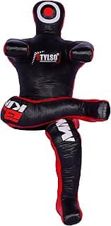 Wrestling Dummy Grappling Dummies - BJJ Dummy MMA Judo Karate Training jiu Jitsu Dummy Adult Un-Filled - Sitting (Black Leather) image