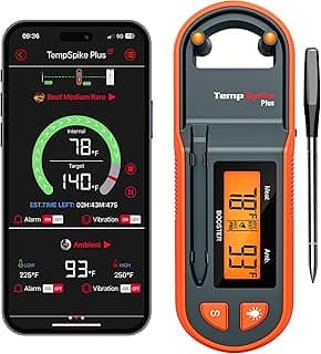 TempSpike 600 ft Wireless Meat Thermometer with Ultra-Thinner Probe, Bluetooth Meat Thermometer with Standalone LCD Booster, Meat Thermometer Digital Wireless for BBQ Grill Smoker Rotisserie Sous vide image
