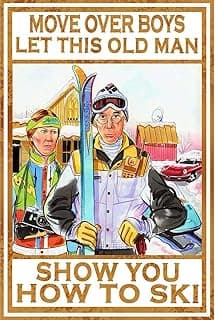 Adults Kids 500 Pieces Wooden Jigsaw Puzzle Skiing Couple, Move Over Boys Let This Old Man Show You How to Ski Puzzle Challenging Fun Family Games Toys for Home Decor Family Activities image