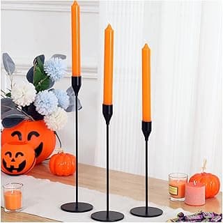 3Pcs Matte Black Candlestick Holders Set Fit 3/4" Tall Taper Candle Home Decorative Table Centerpieces for Family Dinning, Party Decoration image