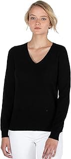 Women's 100% Pure Cashmere Long Sleeve Pullover V Neck Sweater image