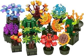 Succulent Flower Botanical Collection Building Set, 12Pcs/Set Plant Flower Bonsai Toy Building Set, DIY Flower Model Home Office Decor, Birthday Gifts for Adult Women Girl (987 Pieces) image