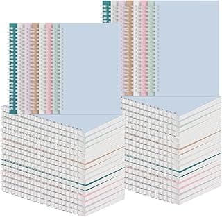 48 Pack A5 Spiral Notebooks College Ruled Spiral Notebooks Bulk Inches Lined Travel Writing Notebooks Journal Notepad for Office School Supplies, 50 Sheets 100 Pages, 8.3 x 5.5 Inches, Multicolor image