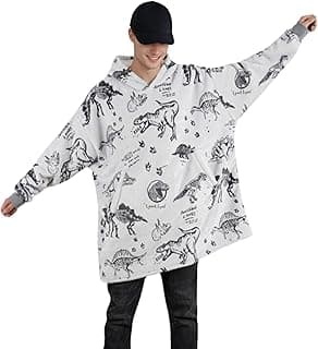 Dinosaur Gifts for Adult, Wearable Blanket Hoodie, Oversized Hooded Blanket, Plush, Cozy, Warm, Soft, One Size image