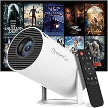 Mini Projector with WIFI and Bluetooth, 4K 1080P Support Portable Projector, Built-in App, Android 11, 150 ANSI, Auto Keystone Correction, 40"-130" Screen Video Projector for Laptop/PC/Smartphone