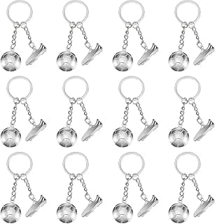 Taiyin Cute Soccer Keychain Mini Soccer Ball Keychain Soccer Party Favors for Men Women Soccer Fans Gift image