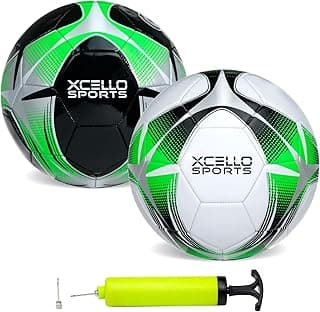 Soccer Ball (Black/Green/Silver, White/Green/Silver) w/Pump - Size 3, 4 or 5 and 2, 6, 12, or 24 Packs image