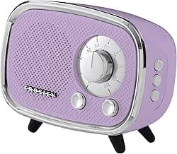 Crosley CR3039A-LN Rondo Retro Portable Rechargeable Bluetooth Speaker, Lavender image