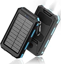 Solar Charger, 38800mAh Power Bank, Portable Charger Fast Charger Dual USB Port Built-in LED Flashlight and Compass for Cell Phone and Electronic Devices image