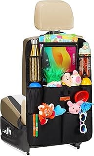 SURDOCA Upgraded Car Organizer with 11-inch Tablet Holder, 8 Pockets, Car Seat Protector for Road Trips - Car Storage and Organizers for Kids image