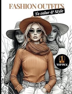 Fashion Coloring Book: Stylish Outfits to Color and Style: Fun Coloring Designs for Creative Teens and Adults - Featuring 35+ Unique Illustrations image