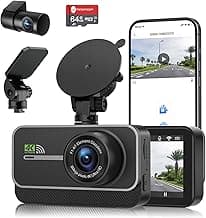 Dash Cam Front and Rear,4K+1080P WiFi Dual Dash Camera for Cars with App, 3" IPS Dashboard Camera Recorder,Night Vision,24H/7 Parking Mode, Loop Recording,170° Wide Angle,Free 64GB SD Card image
