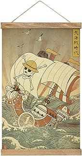 Anime Posters Wall Hanging Scroll Wooden Frame Poster Canvas Wall Art For Bedroom Decor 13x20in, style image