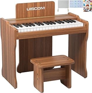 Kids Piano Keyboard, 37 Keys Digital Piano, Toddler Piano for Kids, Mini Baby Piano Toy, Kids Musical Instruments Sets, Wood Piano keyboard for kids Ages 3+,Brown image