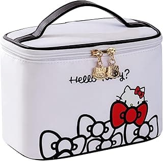 Make up Bag Travel Cosmetic Bags Brush Holder Zipper Pouch Case Organizer Cute Organizer Suitable for Purse for Women (03 Fashionable White) image