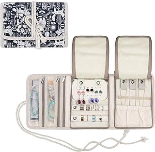 Travel Jewelry Roll, Jewelry Storage Bag Organizer for Necklaces, Earrings, Bracelets, Rings, Brooches and More, Compact and Easy to Carry image