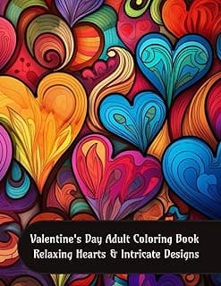 Valentine's Day Adult Coloring Book – Relaxing Hearts and Intricate Designs image