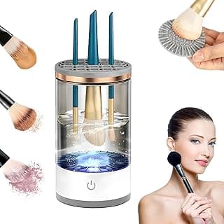 Electric Makeup Brush Cleaner - Cosmetic Brush Cleaner with Makeup Brush Cleaner Mat,Quick Efficient Machine for Deep Cleaning All Types of Brushes, Beauty Tool for Women Travel