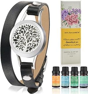 SOMORA Aromatherapy Essential Oil Diffuser Bracelet Gift Set w/Tea Tree, Lemongrass, Orange and Peppermint, Unique Gifts for Women, Birthday Gifts Ideas for Mom, Best Friend, Sister, Wife image