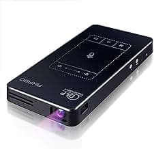 AKASO WT50 Mini Projector with WiFi and Bluetooth, 1080P DLP Portable Movie Projector Home and Outdoor, Built-in Battery & Android System, Cookie Projector for iPhone and Phone image