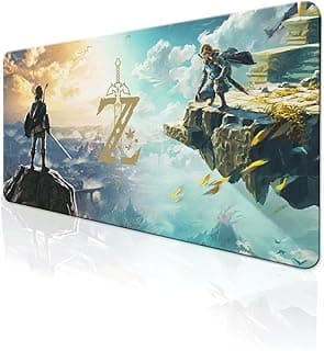 Game Mouse Pad 31.5"x15.8"x0.12" XXL The Legend of Gaming Mouse pad Extended Large Non-Slip Smooth Washable Waterproof Desk Mat for Office image